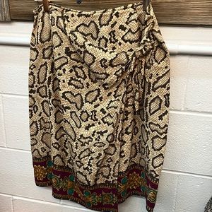 Vintage 100% Silk Snake Skin Wrap Skirt